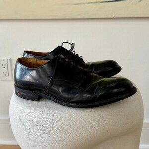 Men's Black Leather Derby Shoes – Classic Dress Shoes